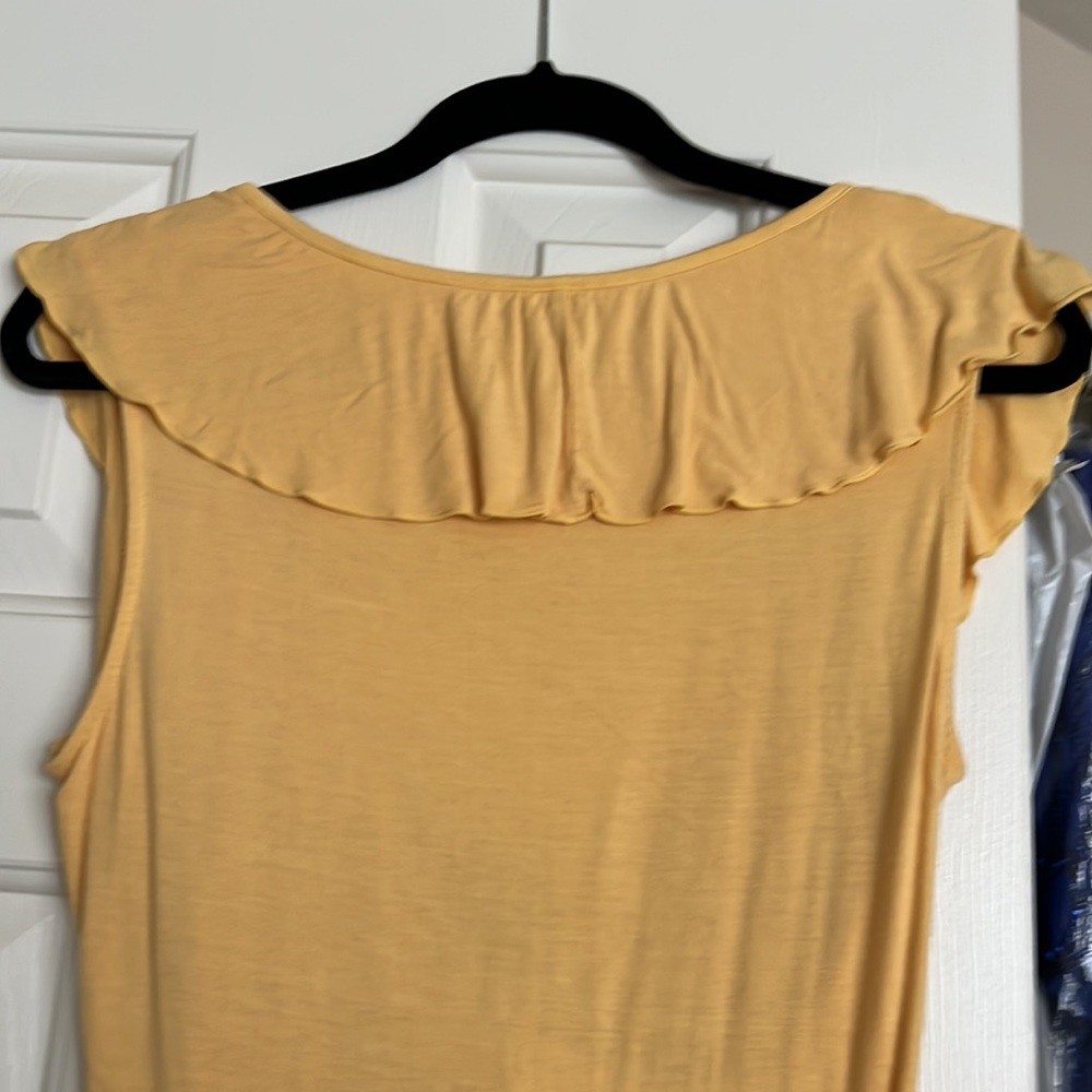 Yellow Cache Top Low Cut In Front With Ruffles In… - image 3